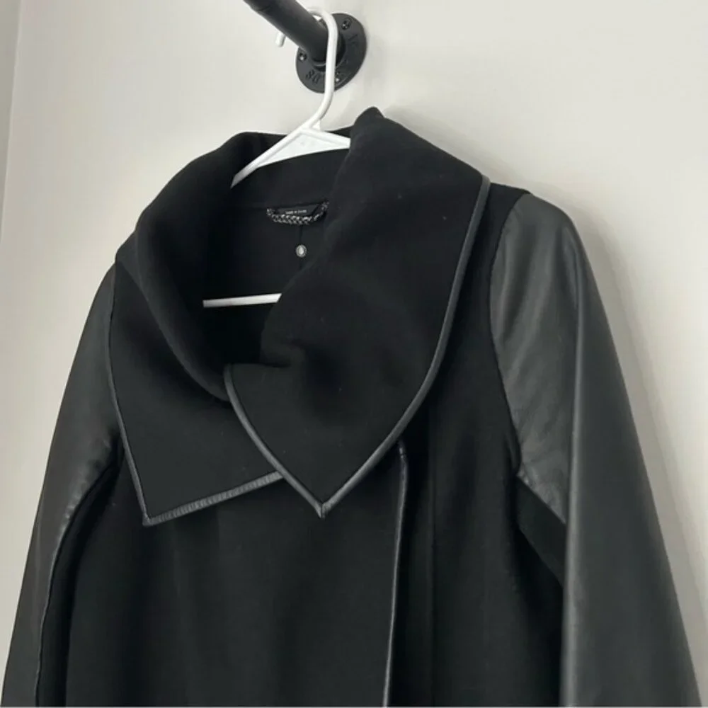 Mackage Wool and Leather Wrap Coat - Picture 5 of 10